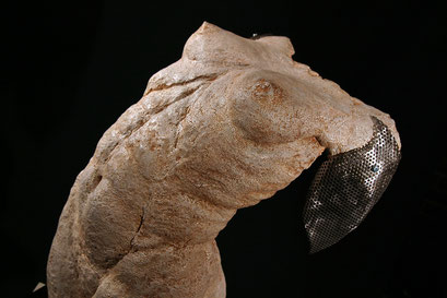 Création, 21'' X 12'', terre cuite et acier, 