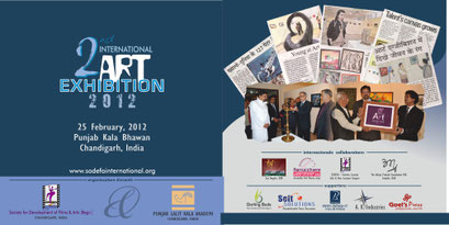 International Art Exhibition SODEFA Group Show with artists from all over the world (by invitation), Chandigarh, India. 2012