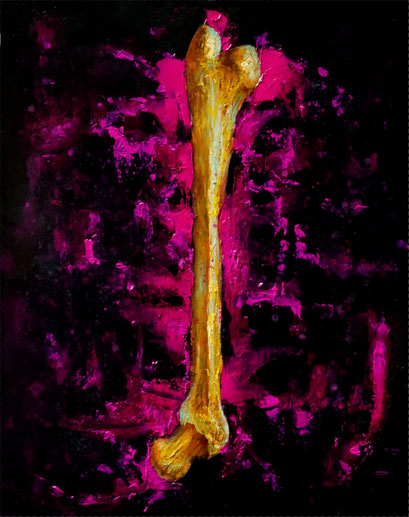 "Femur II" - Öl auf MDF - 24x30 cm - 2025