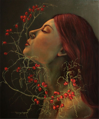 Wilde Rose / Öl auf Leinwand / 60cm  x 70cm  VERKAUFT