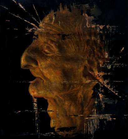 "Totenmaske von Anton Bruckner" - Öl auf Leinen - 25x30 cm - 2023