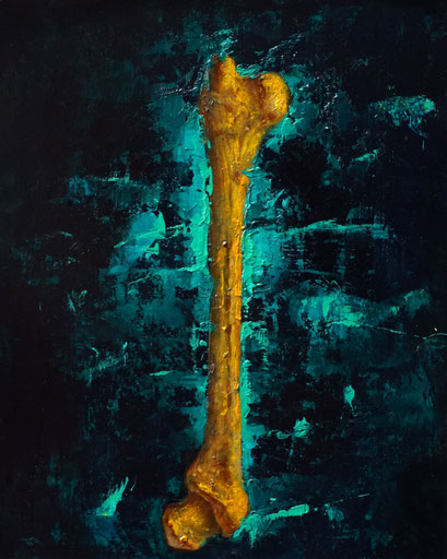 "Femur I" - Öl auf MDF - 24x30 cm - 2025