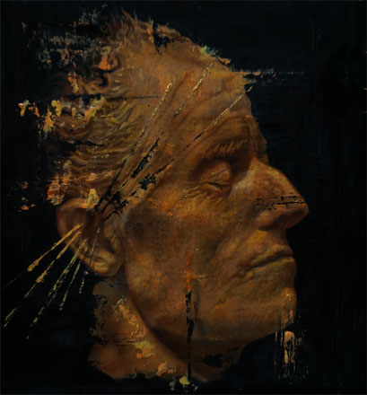 "Totenmaske von Gustav Mahler" - Öl auf Leinen - 25x30 cm - 2023