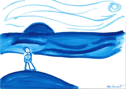 Kafka on the Shore. Ink on Paper, 24 x 33cm, Rome, Italy, 2008.