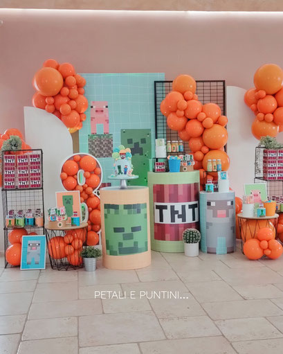 allestimento compleanno minecraft