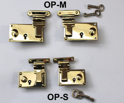 OP-S - Paire de serrure poussoir laiton massif