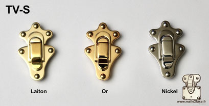 Fermoirs malle boite ecrin a bijoux a visser. Laiton massif, doré a l'or, ou finition argent (nickel)