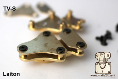 TV-S solid brass screw-mounted trunk latch designed by Malle2luxe.