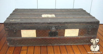 Louis Vuitton cabin trunk, brand of authentic old hotel labels