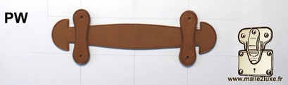 PW leather handle for wardrobe trunks and luxury interiors.