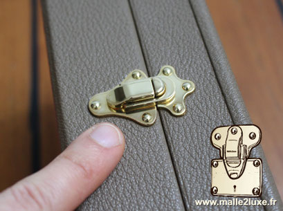 TT-S solid brass latch by Malle2luxe for luxury luggage.