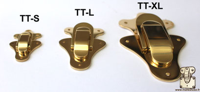 Malle2luxe TT-XL solid brass latch with complete mounting kit.