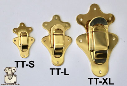 Wholesaler and manufacturer Malle2luxe Paris Clasps in mirror-polished solid brass. Ultra high end TT-XL