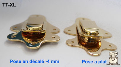 Malle2luxe TT-XL solid brass latch with complete mounting kit.