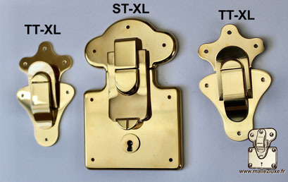 Malle2luxe TT-XL solid brass latch with complete mounting kit.