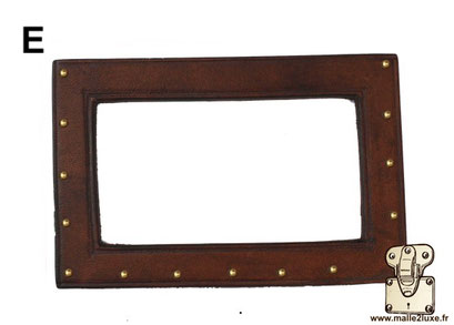 Porte étiquette pour malle en cuir pleine fleur - Couleur : Vintage (E)