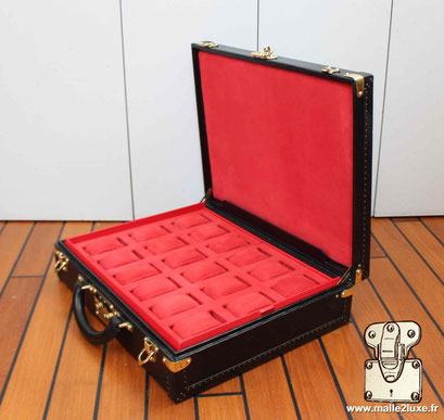 custom leather box Louis Vuitton collection  suitcase watch rolex patek red perfect