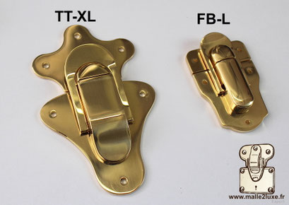 Malle2luxe TT-XL solid brass latch with complete mounting kit.