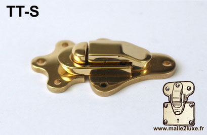 Fermoir TT-S en laiton massif, création Malle2luxe pour malle et coffret.