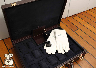 custom leather box Louis Vuitton collection  suitcase watch rolex patek