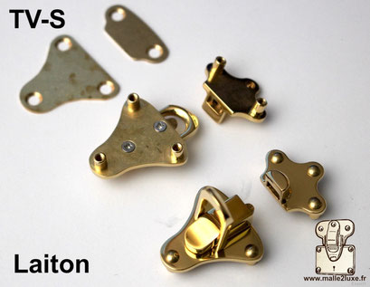 Fermoirs malle boite ecrin a bijoux a visser. Laiton massif, doré a l'or, ou finition argent (nickel)