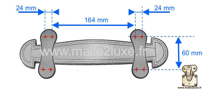 Plan de perçages pour fixer une poignée en cuir sur votre malle