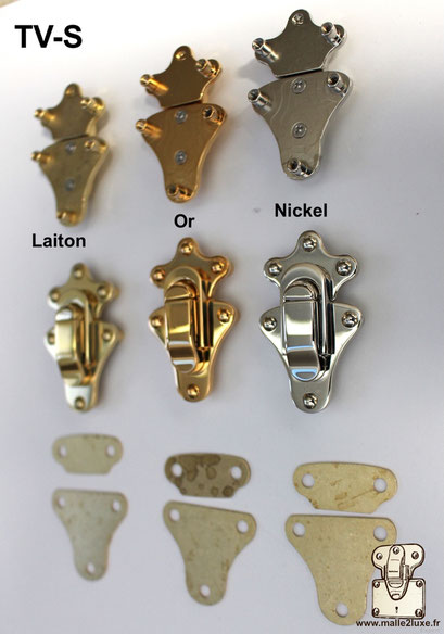 Fermoirs malle boite ecrin a bijoux a visser. Laiton massif, doré a l'or, ou finition argent (nickel)