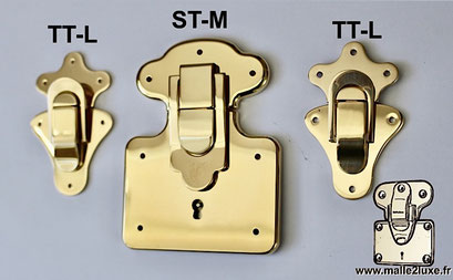TT-L solid brass trunk latch designed by Malle2luxe.