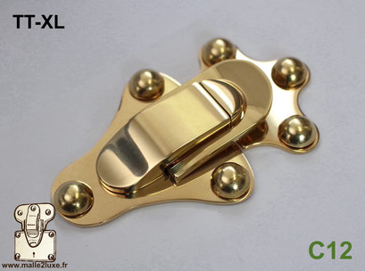 TT-XL solid brass latch for luxury trunk manufacturing.