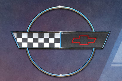 Le logo de la Corvette 1995 est reproduit  dans tous ses détails