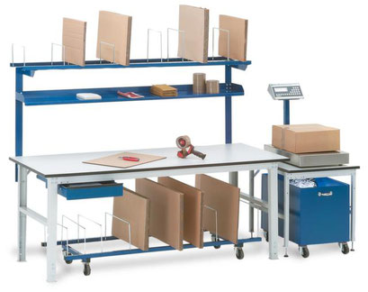 Arbeitstische - Packtische - Werkbänke Tische für Lager Werkstatt - lagerconsulting.at