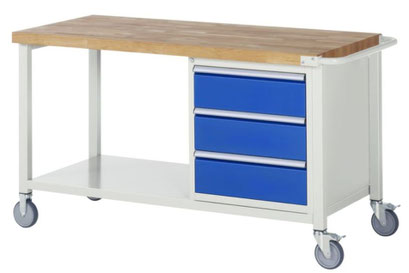 Fahrbare Werkbank mit Laden Werkstatt Tisch auf Rollen - lagerconsulting.at