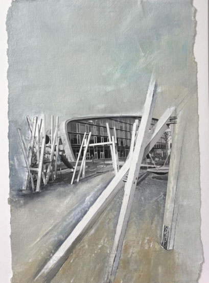 Bonner Orte 8, 30x40cm, Acryl auf Fotodruck, 2022