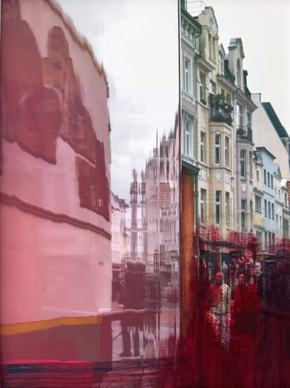 Urbanes Bonn 2, 30x40cm, Acryl auf Fotodruck, 2024