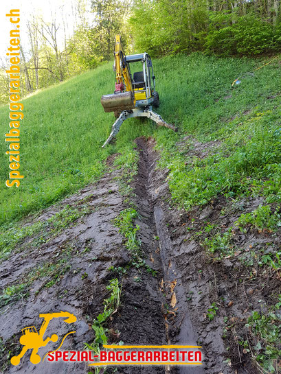 Spezial-Baggerarbeiten Adrian Krieg GmbH  Telefon 079 586 32 47 Bachverbau Bachsanierung Bachumleitung Uferbau Ufersanierung Renaturierung Biotop Böschungssanierung