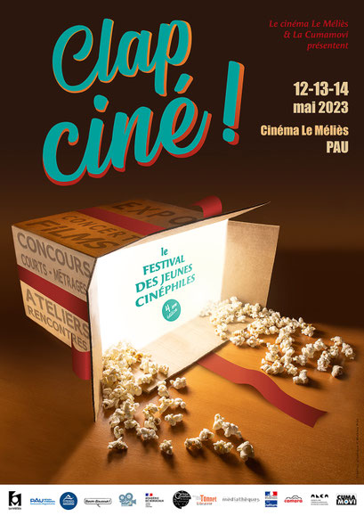 © Mathieu Prat Photographe CLAP CINÉ Festival des jeunes cinéastes des Pyrénées-Atlantiques organisé par la Cumamovi & le cinéma Le Méliès de Pau   Création des identités visuelles du festival depuis sa création.    Réalisations grap - 64100 - Pays basque