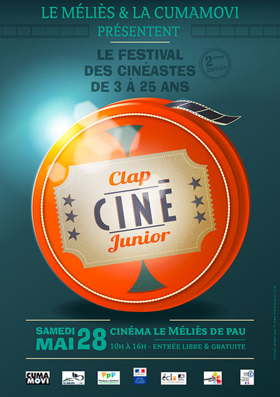 CLAP CINÉ Festival des jeunes cinéastes des Pyrénées-Atlantiques organisé par la Cumamovi & le cinéma Le Méliès de Pau   Création des identités visuelles du festival depuis sa création.    Réalisations graphiques des affiches, programmes et de l'ensemb