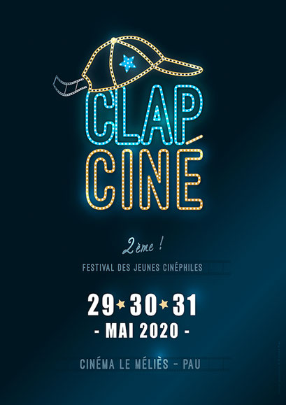 CLAP CINÉ Festival des jeunes cinéastes des Pyrénées-Atlantiques organisé par la Cumamovi & le cinéma Le Méliès de Pau   Création des identités visuelles du festival depuis sa création.    Réalisations graphiques des affiches, programmes et de l'ensemb