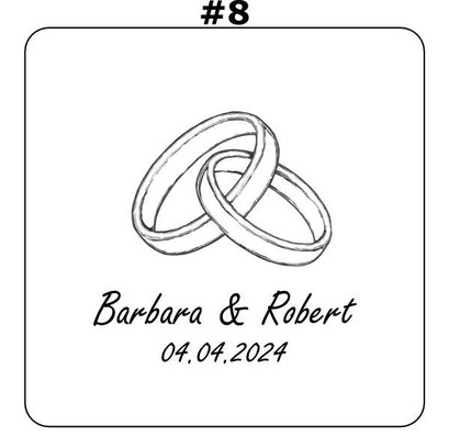 #8 - 2 Ringe + Name + Datum - Ringbox für Hochzeit