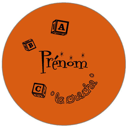 badge prénom professionnel orange