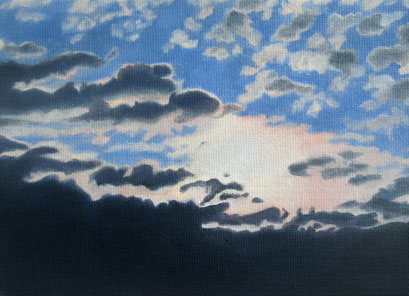<b>Wolkenlandschaft 17</b><br>Öl/Malkarton | 2009 | 13 x 18 cm<br><small>(Privatbesitz)