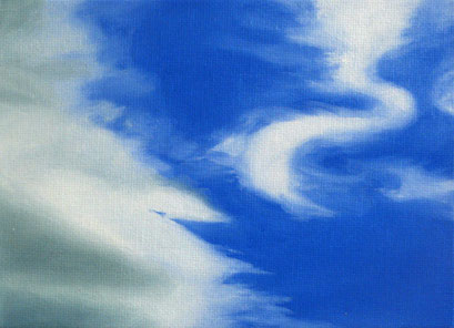 <b>Wolkenlandschaft 7</b><br>Öl/Malkarton | 2009 | 13 x 18 cm<br><small>(Privatbesitz)