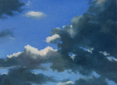 <b>Wolkenlandschaft 3</b><br>Öl/Malkarton | 2009 | 13 x 18 cm<br><small>(Privatbesitz)