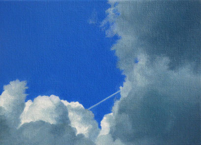 <b>Wolkenlandschaft 15</b><br>Öl/Malkarton | 2009 | 13 x 18 cm<br><small>(Privatbesitz)