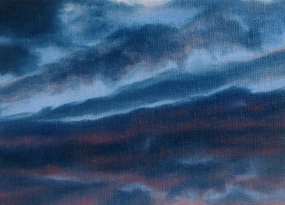 <b>Wolkenlandschaft 39</b><br>Öl/Malkarton | 2009 | 13 x 18 cm<br><small>(Privatbesitz)