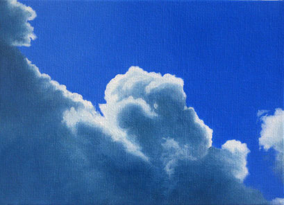 <b>Wolkenlandschaft 16</b><br>Öl/Malkarton | 2009 | 13 x 18 cm