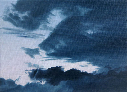 <b>Wolkenlandschaft 33</b><br>Öl/Malkarton | 2009 | 13 x 18 cm<br><small>(Privatbesitz)