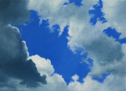 <b>Wolkenlandschaft 13</b><br>Öl/Malkarton | 2009 | 13 x 18 cm<br><small>(Privatbesitz)