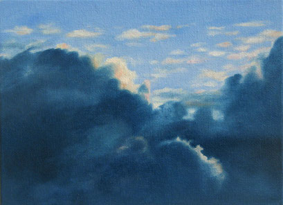<b>Wolkenlandschaft 2</b><br>Öl/Malkarton | 2009 | 13 x 18 cm<br><small>(Privatbesitz)
