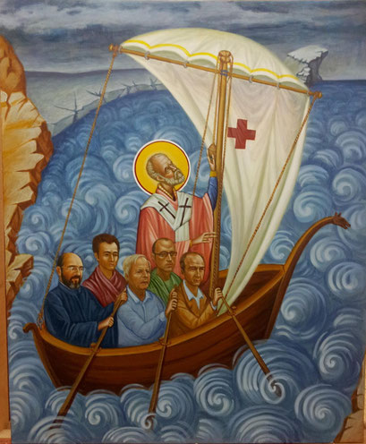 Saint Nikolaos. Pigments on wood 40x50 cm